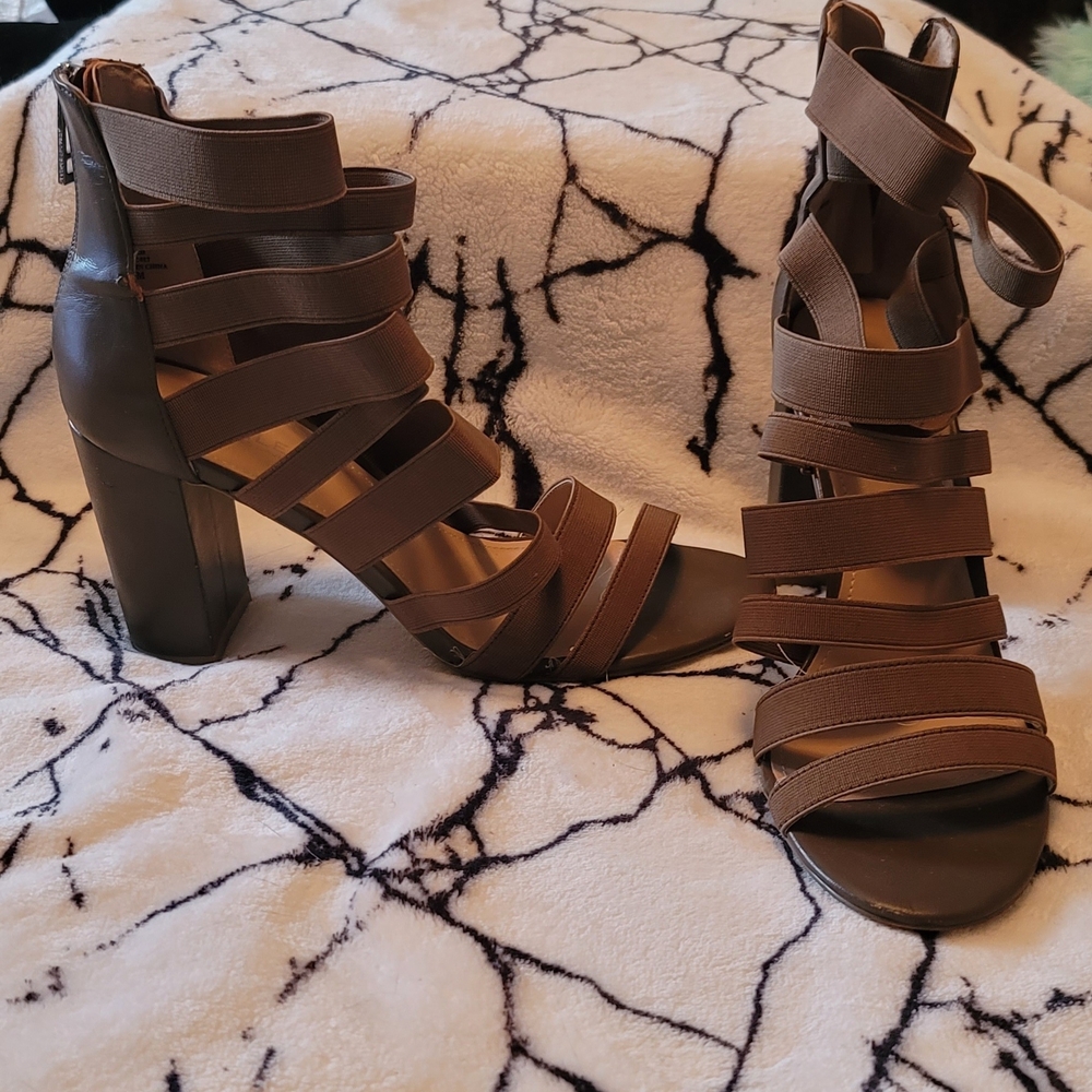 Charles David Dark Brown Strappy Heels